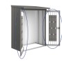 Pacchetto porta Biohort per legnaia WoodStock 150, grigio quarzo metallizzato, con sistema di stoccaggio.