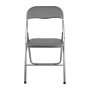 Sedia pieghevole in acciaio con imbotittura 45x45x80 cm grgio_2