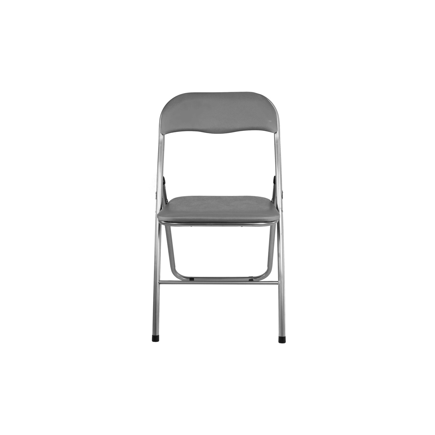 Sedia pieghevole in acciaio con imbotittura 45x45x80 cm grgio_2