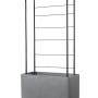 Fioriera Deroma Cosmo, grigio cenere, con supporto per piante rampicanti. Ideale per interni ed esterni.