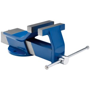 Morsa LUX blu in acciaio da 80 mm, fissabile per banco da lavoro.