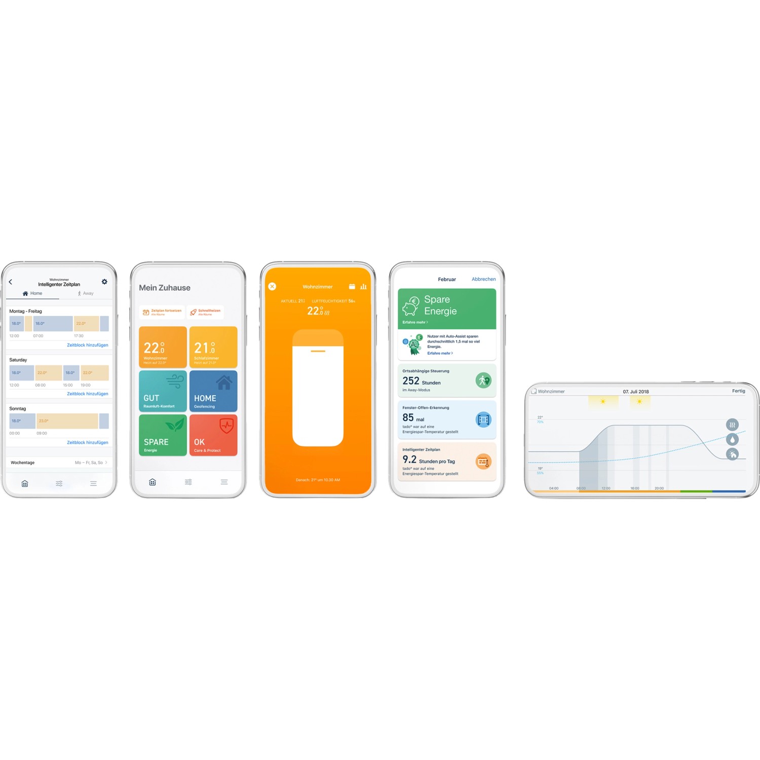 Screenshot dell'app tado° per il kit di base termostato intelligente V3+ Black Edition.