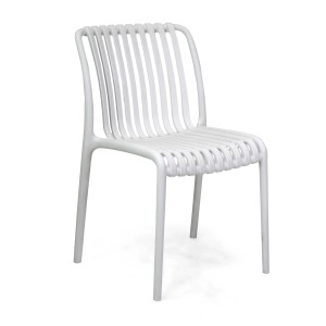 Sedia da giardino Wren in polipropilene bianca 40x58 cm H 47/80 cm