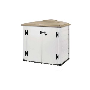Contenitore bidoni Garofalo Tuscany Evo 100 in PVC, bianco con coperchio marrone.