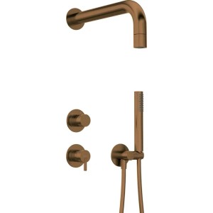 Set doccia incasso Idrostile Limonar con soffione 42 mm bronzo spazzolato
