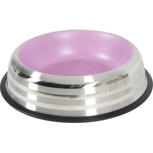 t.b.t. Ciotola per gatti in acciaio inox con interno viola.