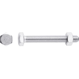 Vite per metallo LUX M6 x 50 mm, zincata, con dado, filettatura completa, set da 8.