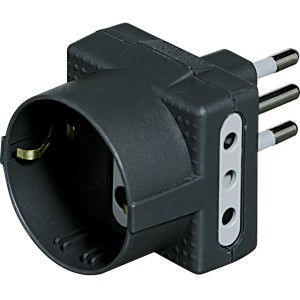 Adattatore multiplo t.b.t. nero per prese.