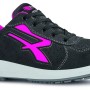 Scarpa da lavoro t.b.t. nera con logo e dettagli rosa.