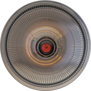 Stufa elettrica t.b.t. con griglia di protezione, vista dettagliata.