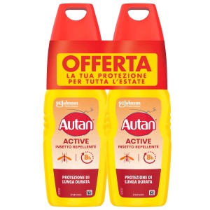 Autan Active repellente per insetti, confezione doppia per una protezione affidabile dalle zanzare.