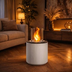 Camino a bioetanolo giardino Divina Fire Modigliani 3,4 kW Ø36xH56 cm beige