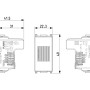 Disegno tecnico: t.b.t. interruttore/pulsante con dimensioni per l'installazione.