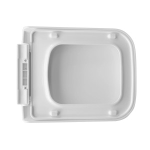 Sedile WC t.b.t. bianco visto dall'alto, fissaggio a vista.