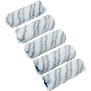 Confezione da 5 rulli per pittura LUX, 10 cm, pelo corto in poliestere, per pittura a emulsione.