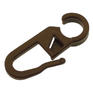 Gancio marrone per binari per tende, t.b.t.