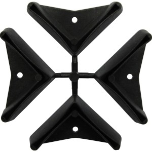 Connettori angolari neri per scaffali, plastica, 4 pezzi.