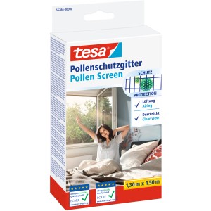 Tesa Zanzariera Antracite, 1.3x1.5m, confezione. Protezione antipolline efficace per finestre.