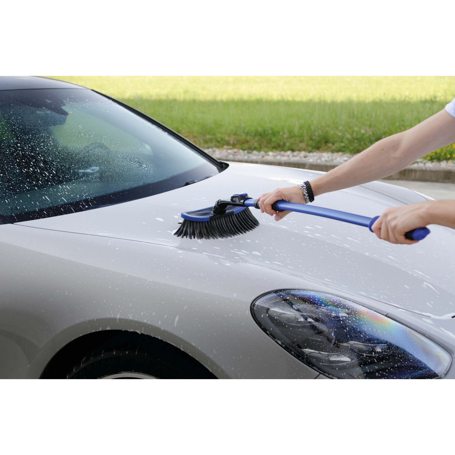 Spazzola Rotante Lavaggio Auto Spazzola Per Lavaggio Auto Telescopica Silverline - Palo Alluminio 1070-1760 Mm, Setole Morbide Spazzola Lavaggio - Foto 6