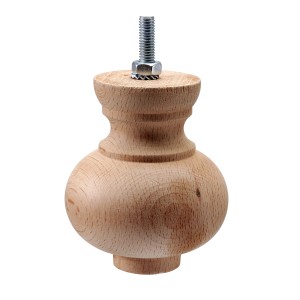 Piede per mobili in legno con filetto per mobili, categoria: Gambe per mobili.