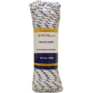 t.b.t. Funi in PP, corda bianca con accenti blu, arrotolata.