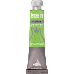 Tubo di tempera verde chiaro, ideale per artisti e hobbisti.