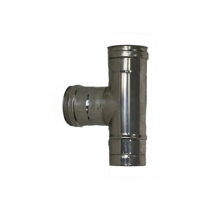Tubo a T in acciaio inox per canna fumaria, per collegare tubi della stufa.