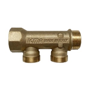 Collettore in ottone per rubinetti lavello, stampa "Made in Italy"