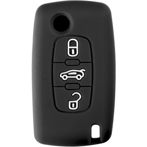 Custodia nera per chiave auto con tre pulsanti per la cura dell'auto.
