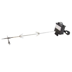 Set girarrosto con motore per accessori barbecue.