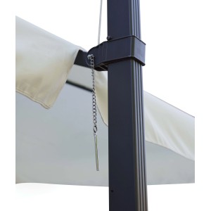 Dettaglio: meccanismo di un ombrellone a braccio t.b.t. con manovella e palo.