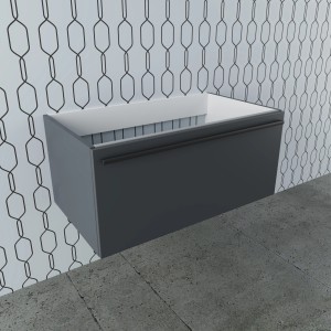 Mobile bagno sospeso grigio.