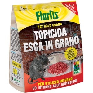 Trappola per topi Florlis Rat Gold Grano, esca in grano per il controllo di topi e ratti.