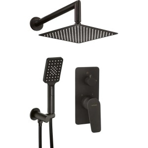 Set doccia incasso Idrostile anticalcare 300x300 mm nero