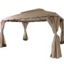 Gazebo t.b.t. beige con tende per giardino e patio.