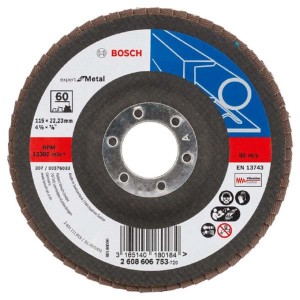 Disco lamellare Bosch Expert Metal, diametro 115 mm. Accessorio per smerigliatrici angolari.