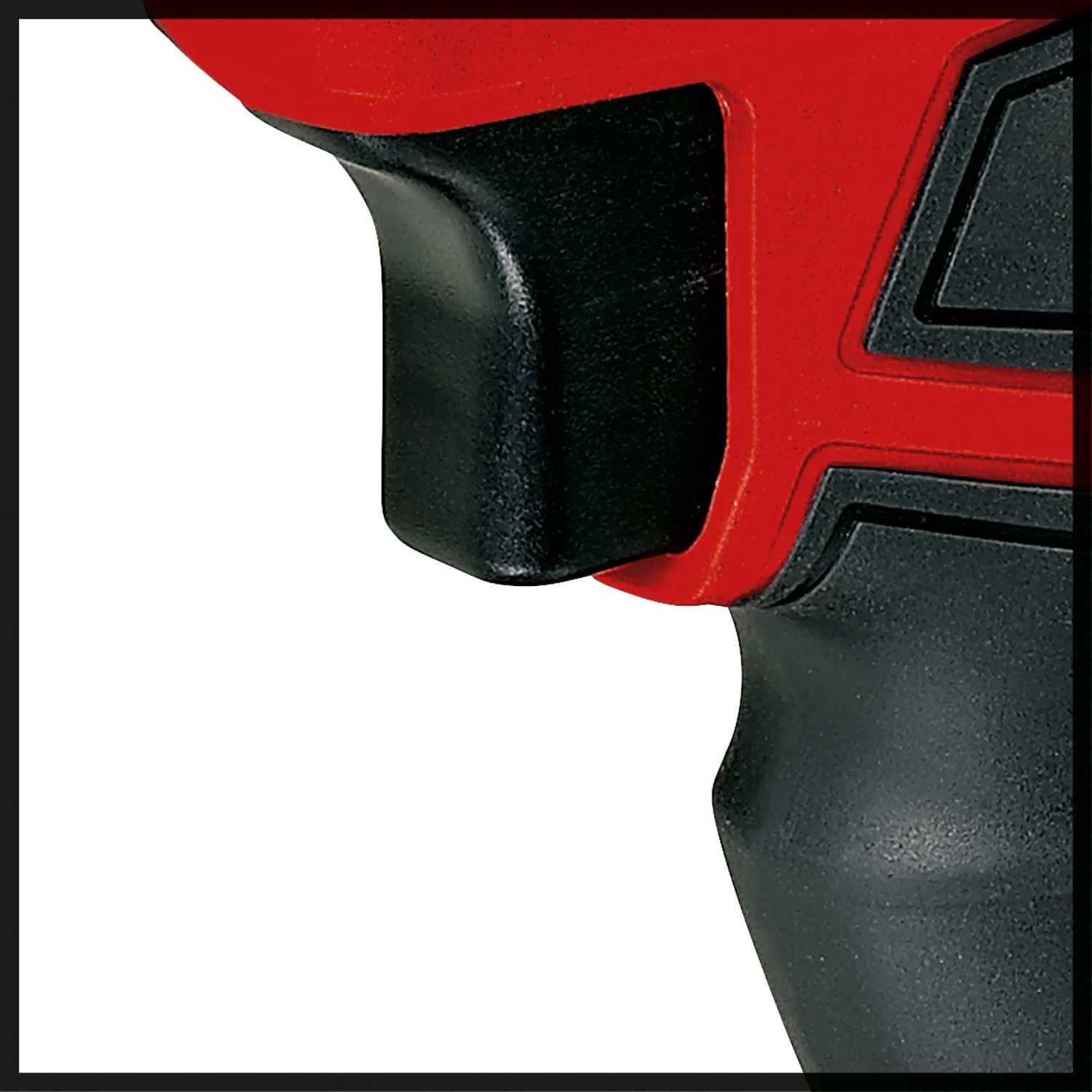 Dettaglio: Avvitatore a impulsi a batteria Einhell TE-CI 18/1 Li, corpo rosso, impugnatura nera.