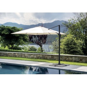 Ombrellone da giardino palo decentrato fusto antracite 3x3 m Ecrù