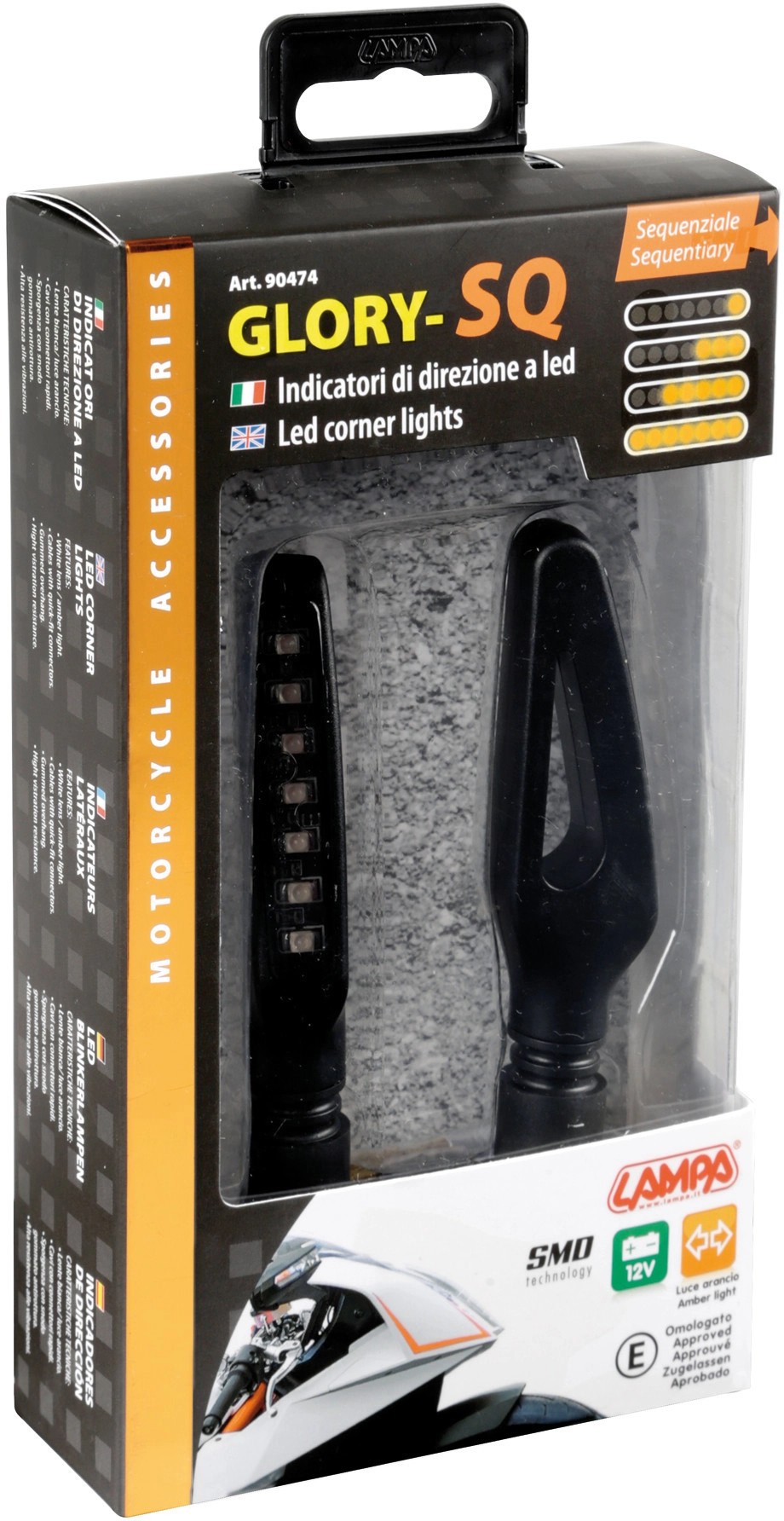 Frecce Moto LED Sequenziali Lampa Glory SQ - 12V, Omologate E, Con Connettori Specifici - Foto 6