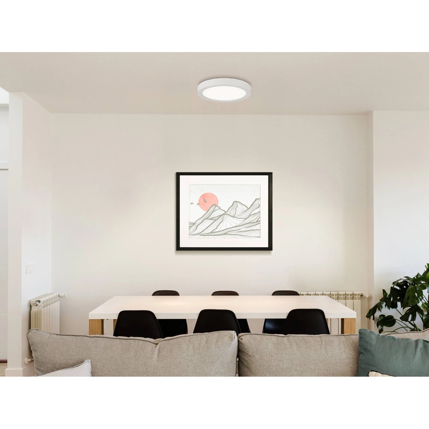 Plafoniera LED bianca Eglo Idun-E, 22,5 cm di diametro, luce bianca neutra per spazi abitativi.