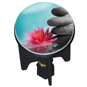 Wenko Tappo scarico Pluggy Lotus con fiore di loto e pietre per lavabo