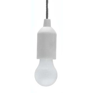 Lampada LED bianca con interruttore a tirante, idea regalo.