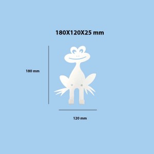 t.b.t. organizer armadio a forma di rana con dimensioni 180x120x25 mm.