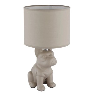 Lampada da tavolo DOGO con paralume cucciolo di cane ceramica sabbia