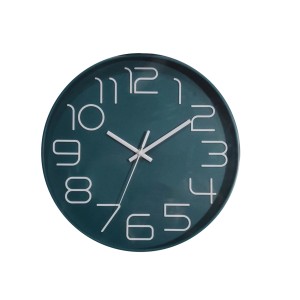 Orologio da parete verde con numeri bianchi. Orologio decorativo per la casa.