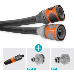 Gardena Liano Life Set tubo da giardino 25m con lancia e raccordi.