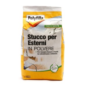 Sacco di stucco in polvere Polyfilla Stucco per Esterni per muri esterni.