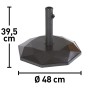 Supporto per ombrellone Lamont grigio scuro, 25 kg, con base a forma di diamante e supporto per ombrelloni.