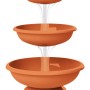 Ciotola per fiori t.b.t. a tre livelli color terracotta per il giardino.