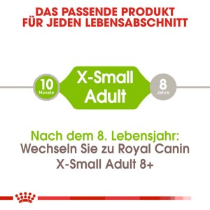Royal Canin X-Small Adult: Alimento secco per cani di taglia molto piccola, adatto dai 10 mesi.